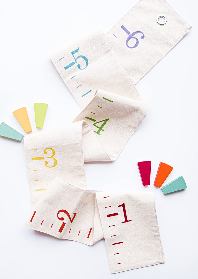 White Loft Rainbow Canvas Family Height Chart Ruler - Children's Growth Tracker for Nursery Wall - Kids Room Decor Keepsake - Image 2